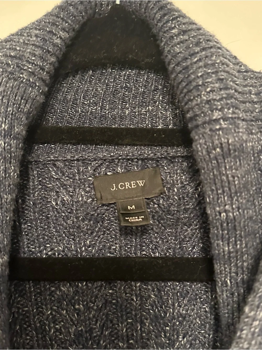ON SALE J. Crew Men's Blue Cotton Cardigan With Suede Elbow Pads